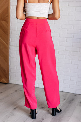 GeeGee Vigilante Stuff Pleated Trousers in Hot Pink