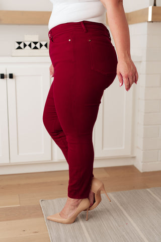 Judy Blue Wanda High Rise Control Top Skinny Jeans Scarlet - Exclusive