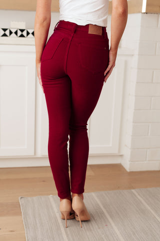 Judy Blue Wanda High Rise Control Top Skinny Jeans Scarlet - Exclusive