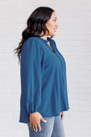 Jodifl We Believe Keyhole Tie Detail Blouse