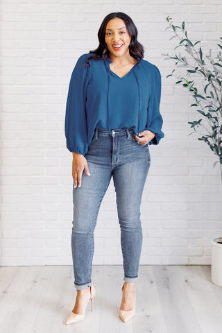 Jodifl We Believe Keyhole Tie Detail Blouse