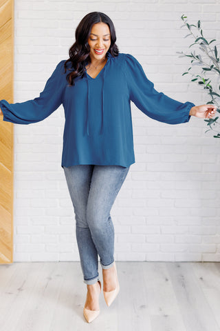 Jodifl We Believe Keyhole Tie Detail Blouse