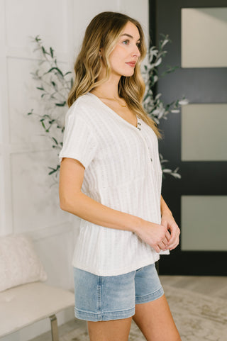 One Eleven North We Should Be Together V-Neck Textured Top