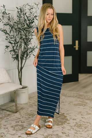 One Eleven North What a View Striped Sleeveless Maxi