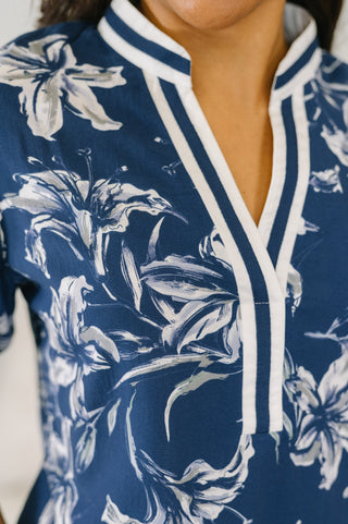 One Eleven North Wheels Are in Motion Puff Sleeve Floral Blouse