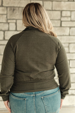 Rae Mode Where Are You Zip Up Jacket in Olive