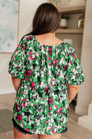 Shopin La Wild and Bright Floral Top