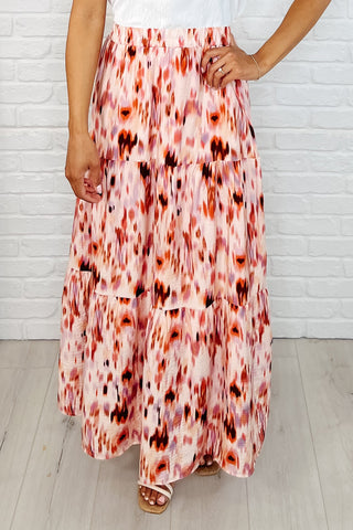 One Eleven North Words Fail Me Watercolor Print Maxi Skirt