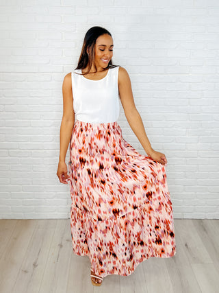 One Eleven North Words Fail Me Watercolor Print Maxi Skirt