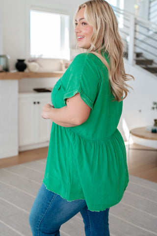 Jodifl Working In The Garden Button Up Peplum Blouse
