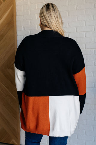 One Eleven North Writer's Block Color Block Open Front Cardigan