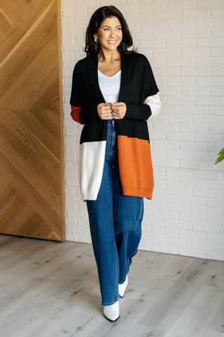 One Eleven North Writer's Block Color Block Open Front Cardigan
