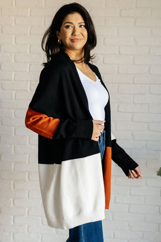 One Eleven North Writer's Block Color Block Open Front Cardigan