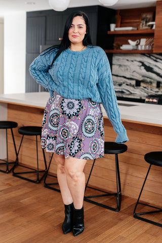 7th Ray In the Right Direction Cable Knit Sweater