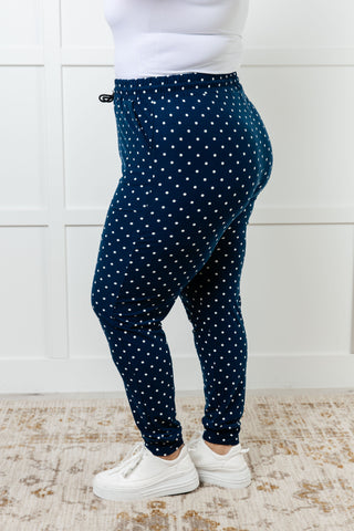 Leggings Depot Your New Favorite Joggers in White Polka Dot