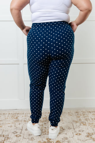 Leggings Depot Your New Favorite Joggers in White Polka Dot