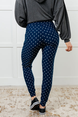 Leggings Depot Your New Favorite Joggers in White Polka Dot