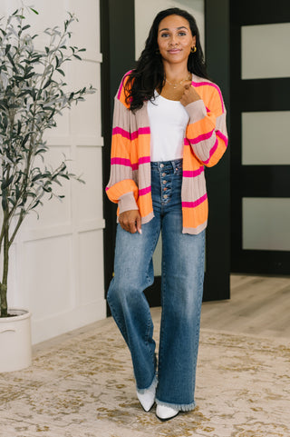 One Eleven North Your Opinion Matters Striped Cardigan