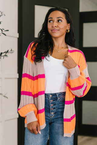 One Eleven North Your Opinion Matters Striped Cardigan