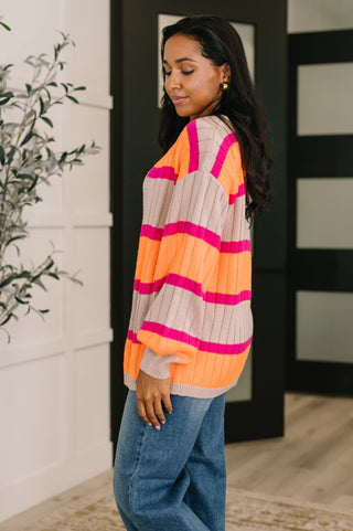 One Eleven North Your Opinion Matters Striped Cardigan