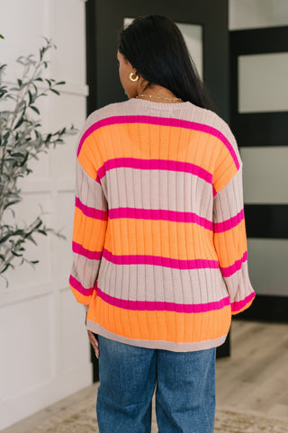 One Eleven North Your Opinion Matters Striped Cardigan