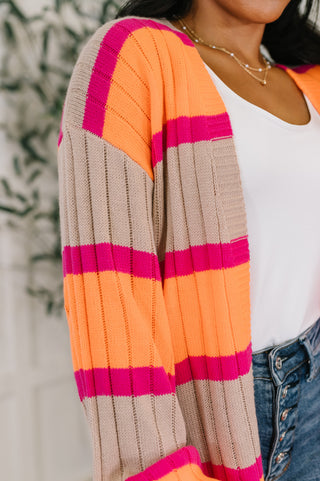 One Eleven North Your Opinion Matters Striped Cardigan