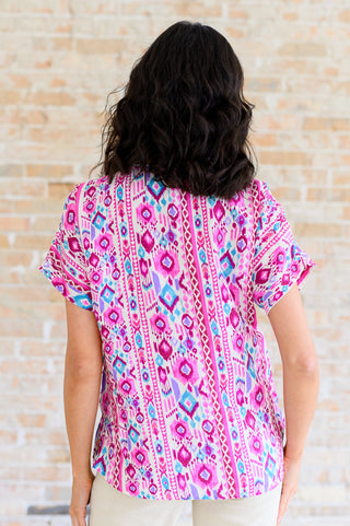 Savanna Jane Yours Truly V-Neck Top in Magenta