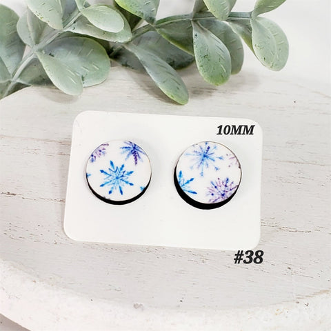 Christmas Wood Studs | Style 38-Sunshine and Wine Boutique