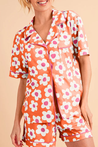 Floral Button Down Pajama Set in Four Colors