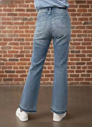 Judy Blue Full Size Mid Rise Slim Bootcut Tummy Control Release Hem Jeans Plus Size