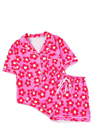 Floral Button Down Pajama Set in Four Colors