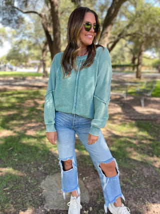 Best Selling Elliott Exposed Seam Sweatshirt in Five Colors