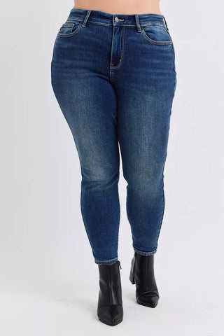 Judy Blue Full Size Mid-Rise Waist Skinny Jeans with Thermal Lining Plus Size