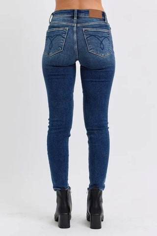 Judy Blue Full Size Mid-Rise Waist Skinny Jeans with Thermal Lining Plus Size