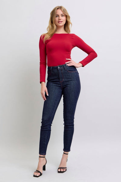 Judy Blue High Waist Heart Shaped Back Pockets Skinny Jeans 88916 - Exclusive-Jeans-Sunshine and Wine Boutique