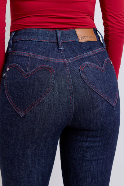 Judy Blue High Waist Heart Shaped Back Pockets Skinny Jeans 88916 - Exclusive-Jeans-Sunshine and Wine Boutique