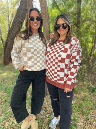 One Eleven North All Checkered Out Sweater in Four Colors