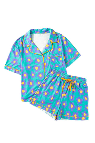 Floral Button Down Pajama Set in Four Colors