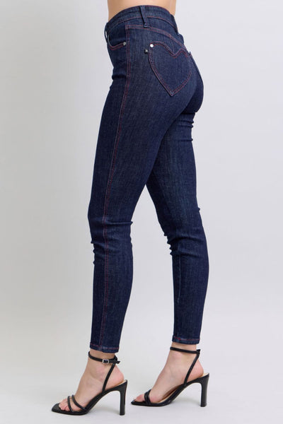 Judy Blue High Waist Heart Shaped Back Pockets Skinny Jeans 88916 - Exclusive-Jeans-Sunshine and Wine Boutique