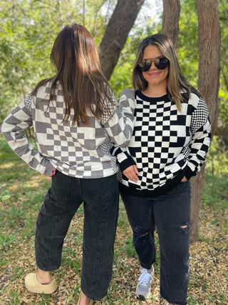 One Eleven North All Checkered Out Sweater in Four Colors