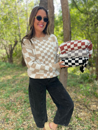 One Eleven North All Checkered Out Sweater in Four Colors