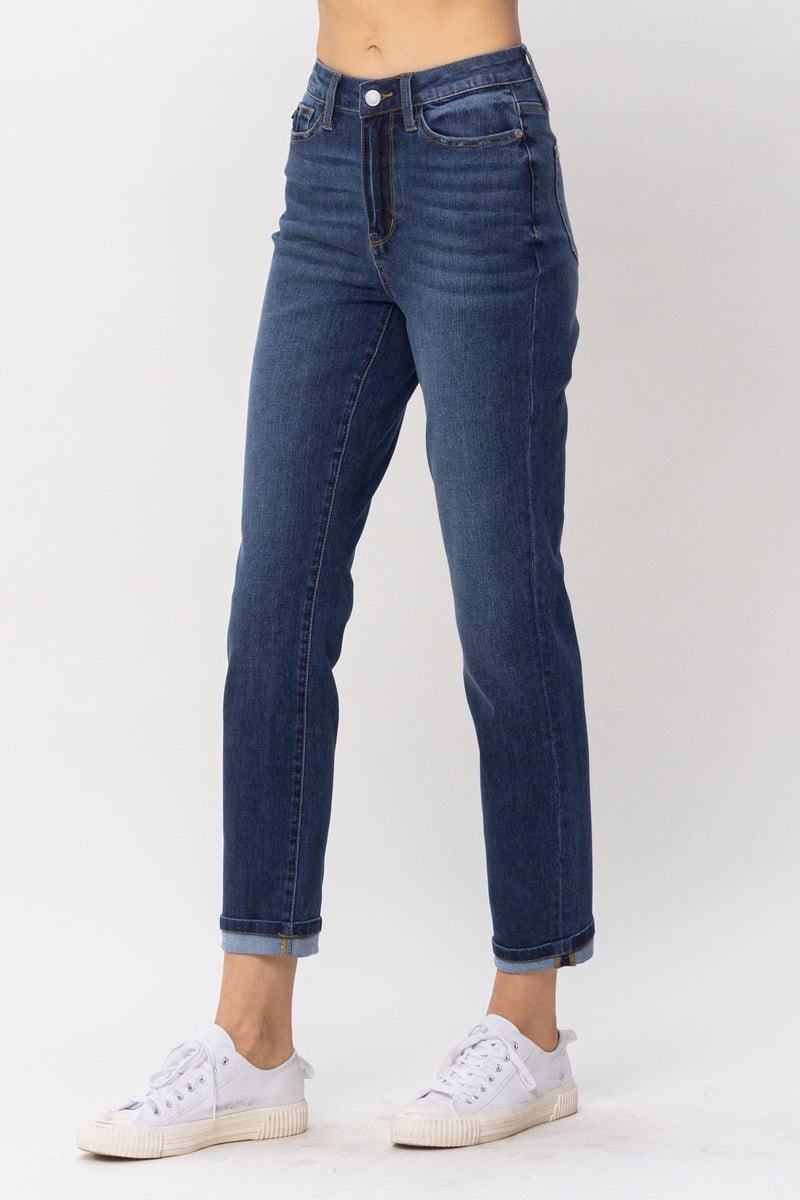 Judy Blue High Waist Cool Denim Sustainable Cuff Boyfriend Denim 88608 ...