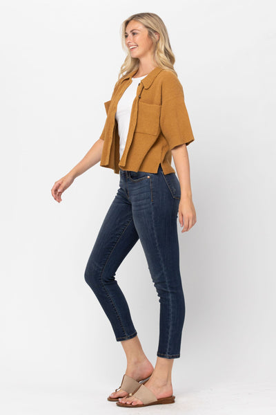 Judy Blue Mid Rise Cropped Relaxed Denim 82251 - Inseam Options: Short, Regular & Long-Jeans-Sunshine and Wine Boutique