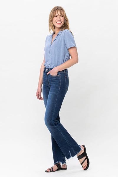Judy Blue Mid Rise Non Distressed Hem Bootcut Denim 82519-Jeans-Sunshine and Wine Boutique