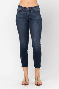 Judy Blue Mid Rise Cropped Relaxed Denim 82251 - Exclusive Inseam Options: Short, Regular & Long-Jeans-Sunshine and Wine Boutique