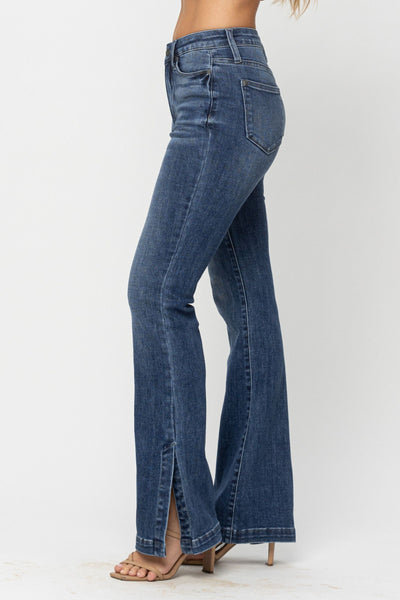 Judy Blue High Waist Tummy Control Top w/ SS Hemmed Slim Bootcut Denim 88476-Jeans-Sunshine and Wine Boutique