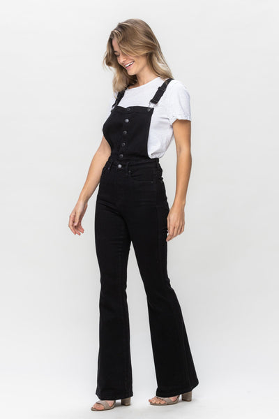 Judy Blue High Waist "Control Top" Retro Flare Overall Denim 88690-Jeans-Sunshine and Wine Boutique
