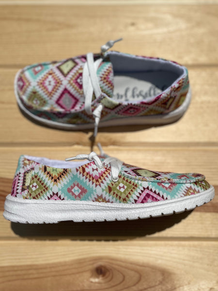 Gypsy Jazz "Adair" White & Pink Slip-on Shoes-Shoes-Sunshine and Wine Boutique