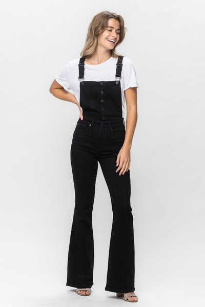 Judy Blue High Waist "Control Top" Retro Flare Overall Denim 88690-Jeans-Sunshine and Wine Boutique