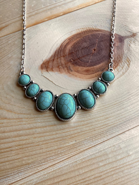 Ashlyn Rose Rural Roots Silver Necklace, Turquoise-Necklaces-Sunshine and Wine Boutique
